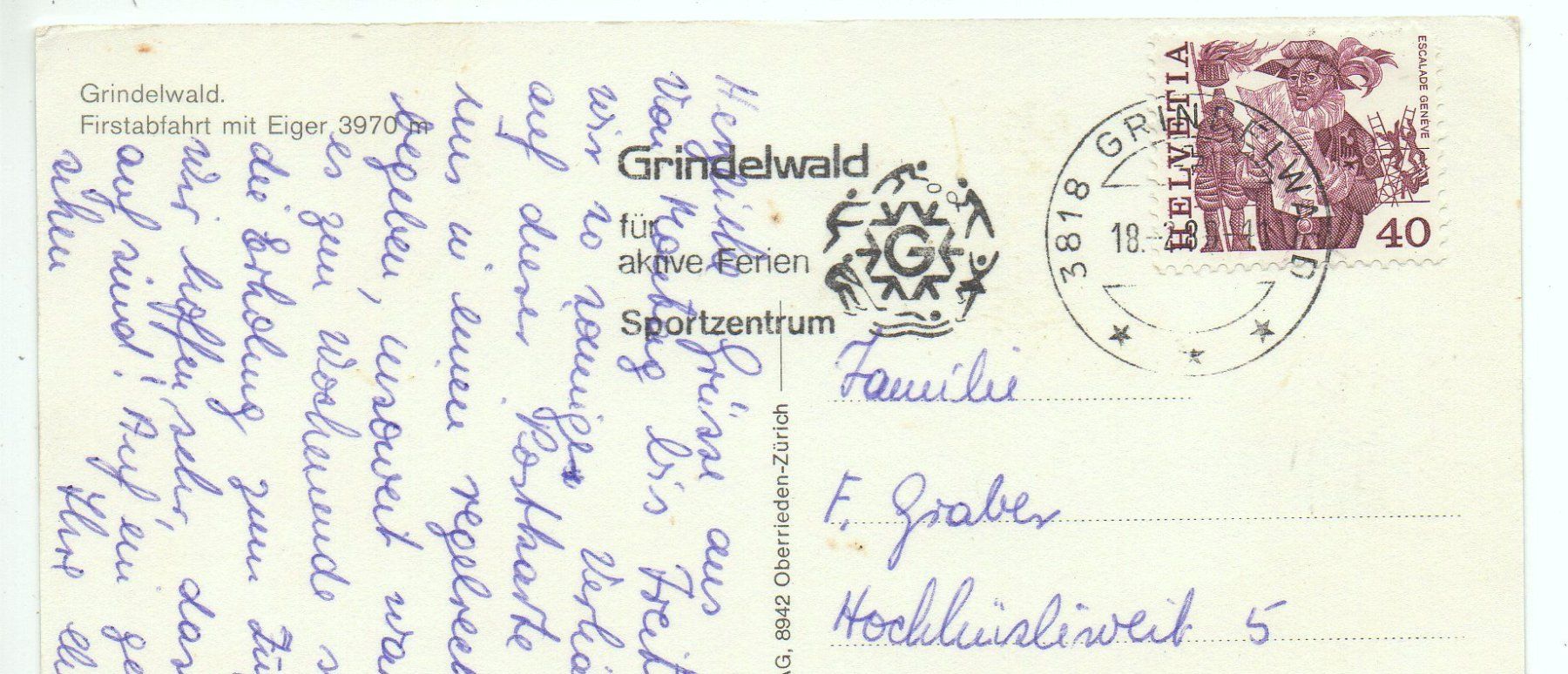 Cartoline postali: GRINDELWALD Wintersport - Ski Firstabfahrt mit Eiger – Usato da Jona venduto da philajona 1