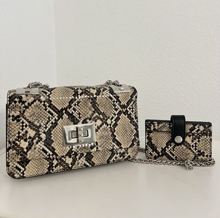 Handtasche & Portemonnaie im Schlangenlook – 2er Set - TOP