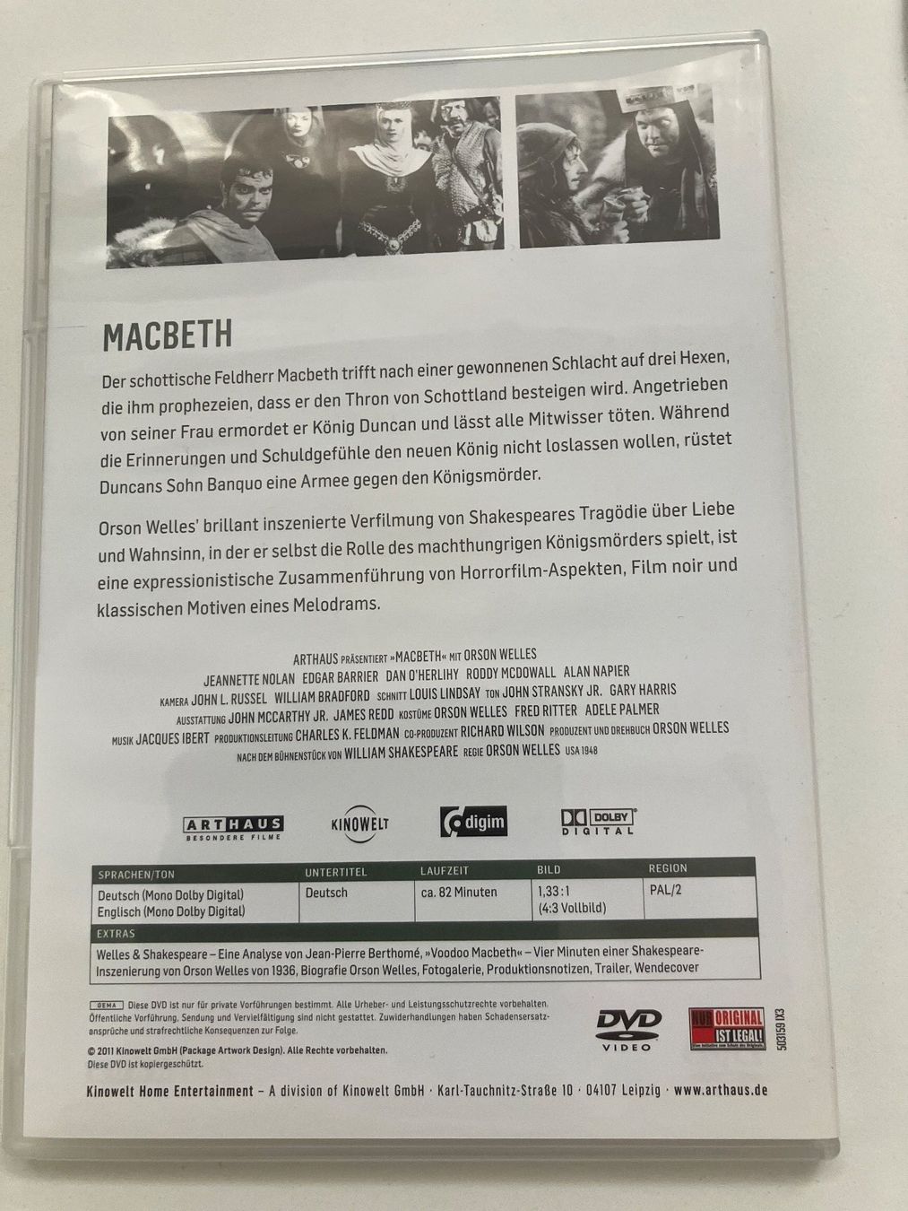 Alle DVDs: Macbeth (DVD) Orson Welles – Gebraucht aus Arbon von HelFer01 1