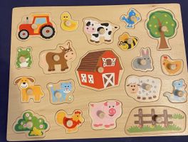 Holzpuzzle Bauernhoftiere Steckpuzzle ab 1 Jahr