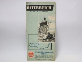 Antike Strassenkarte Österreich Strassenzustandskarte