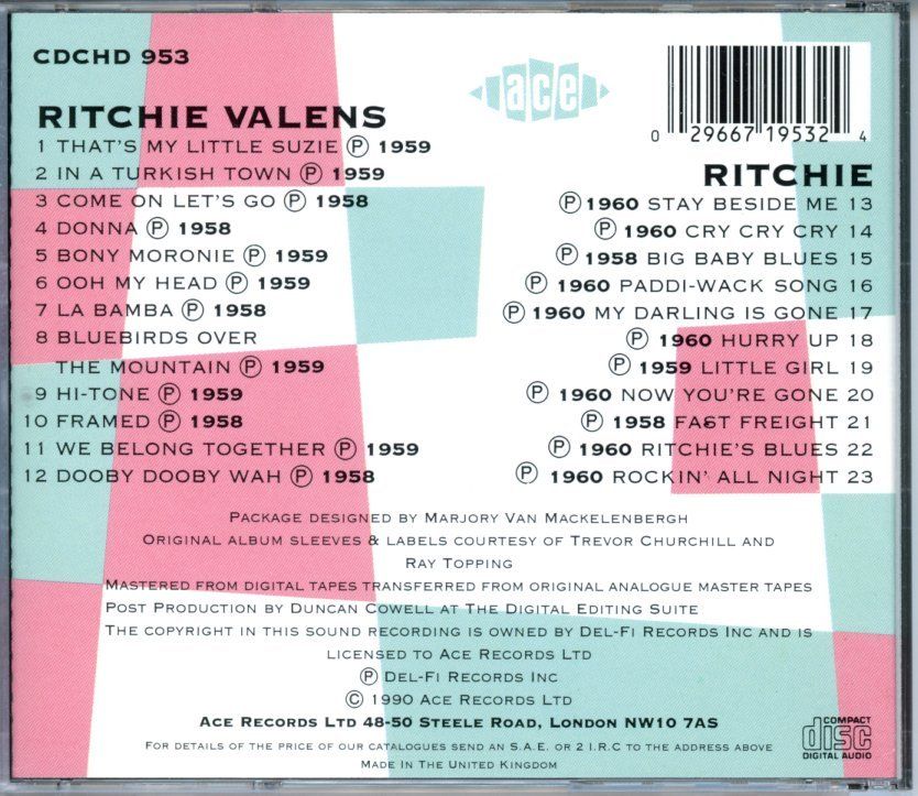 CDs: 2LPs on 1CD - RITCHIE VALENS Ritchie Valens/Ritchie (Del-Fi) – Neu (gemäss Beschreibung) aus Morges von evnocha3 1