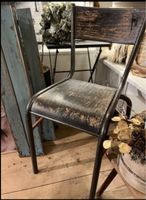 Vintage Stuhl Metall Holz Shabby Chic Industrial Look