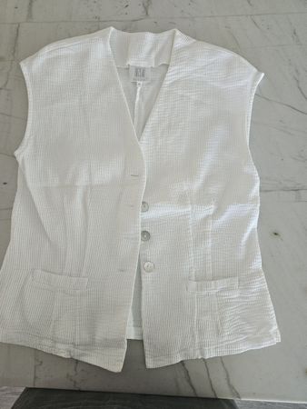 Madeleine Weste/Bluse Grösse 42 Weiss 100% Baumwolle Sommer
