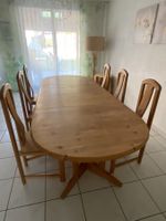Esstisch mit 6 Stühlen aus Massivholz ausziehbar
