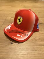 Formel 1 pro dirver Ferrari Charles Leclerc Kappe signiert 