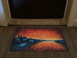 Kunst vor deiner Tür: Fussmatte bedruckt mit Basel Skyline