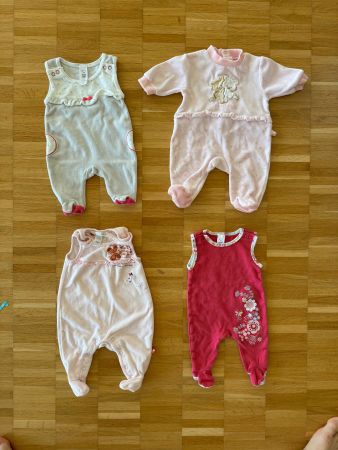 4er Set Baby Mädchen Strampler / Pyjama Gr. 56 H&M C&A