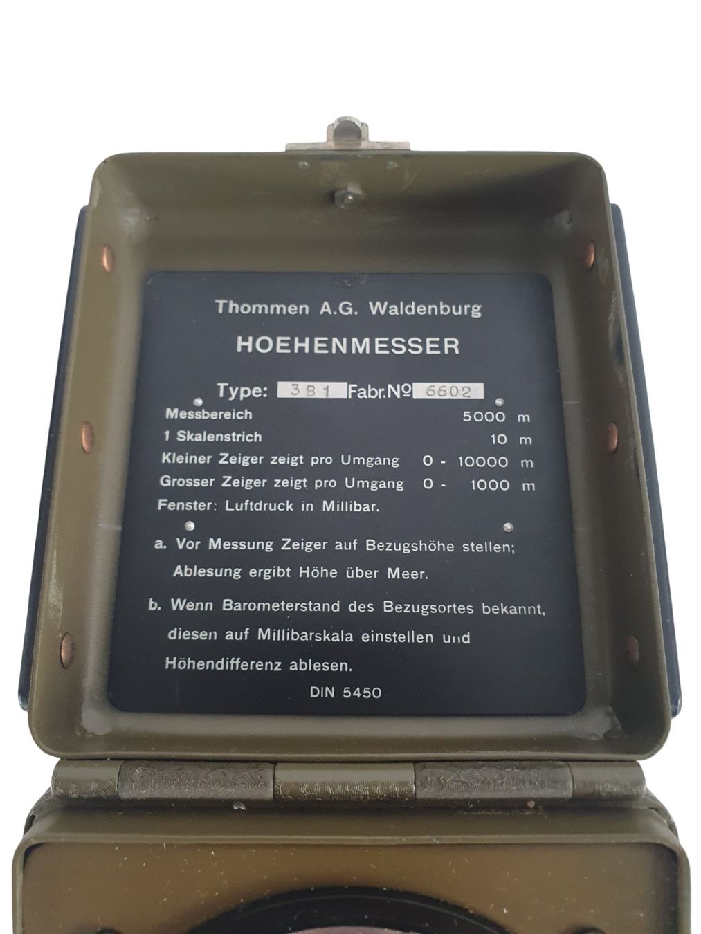 Revue Thommen Messen: THOMEN A.G. WALDENBURG Altimeter – Gebraucht aus Wangen b. Olten von Restwert_Wangen 3