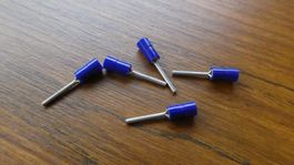 5 Stück Stiftkabelschuhe isoliert blau 1.5-2.5mm²