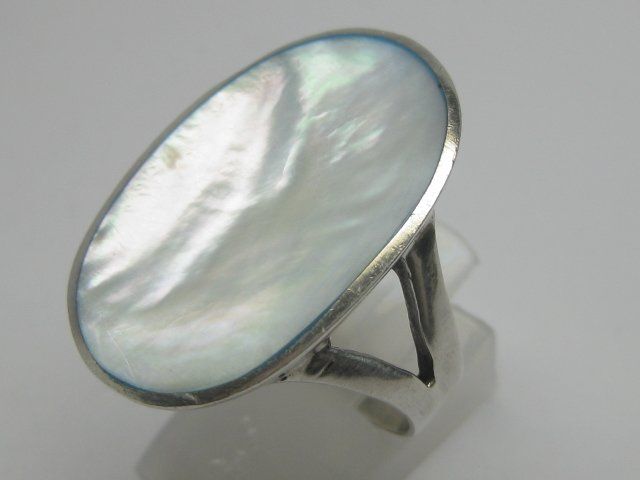Anelli: Vintage Silber Ring 925 Perlmutt Gr. 63 – Usato da Ermatingen venduto da Decovin