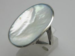 Vintage Silber Ring 925 Perlmutt Gr. 63