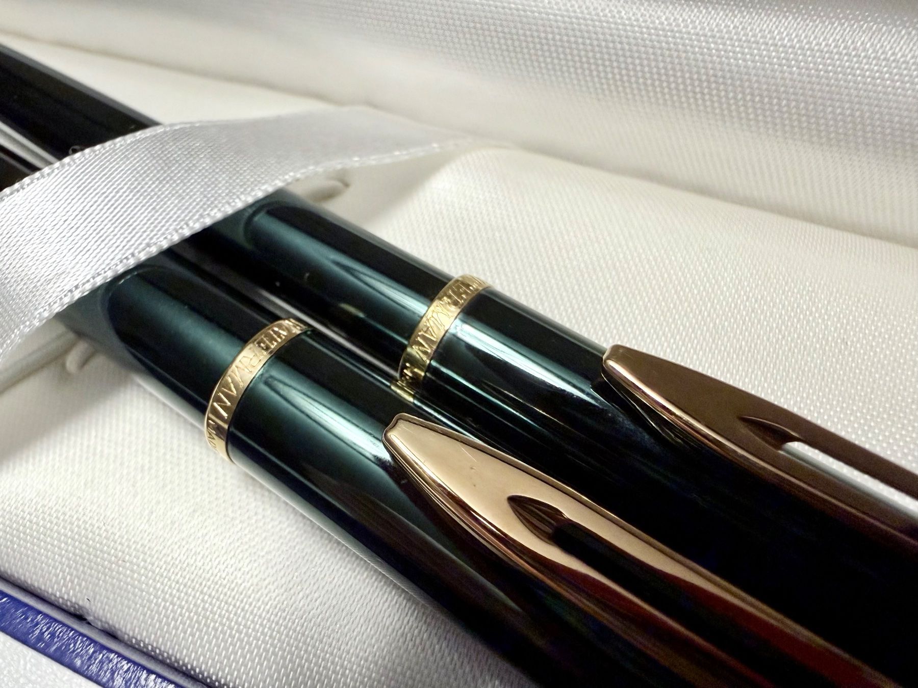 Waterman Penna & Evidenziatori: WATERMAN-Paris "Expert" Set roller & stylo-bille verts + box – Nuovo (secondo la descrizione) da Le Mont-sur-Lausanne venduto da luxurylover 4