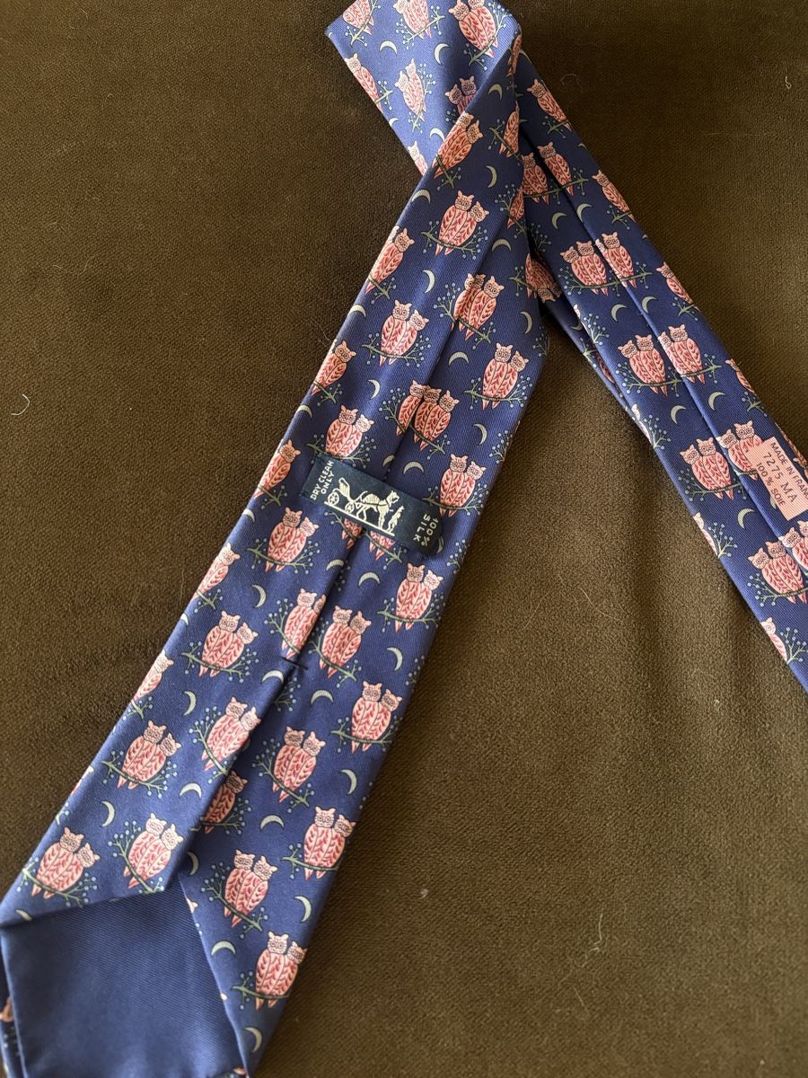 Hermès Cravatte: RARE Hermès Silk Tie, Owl Pattern, Night Blue – Nuovo (secondo la descrizione) da Gland venduto da chu_qc69 1