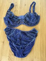 Feine Spitze aus Frankreich Unterwäsche Set blau Grösse 46/2