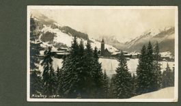 AK sw Klosters GR schneebedeckt © Büchi ≈ 1923 