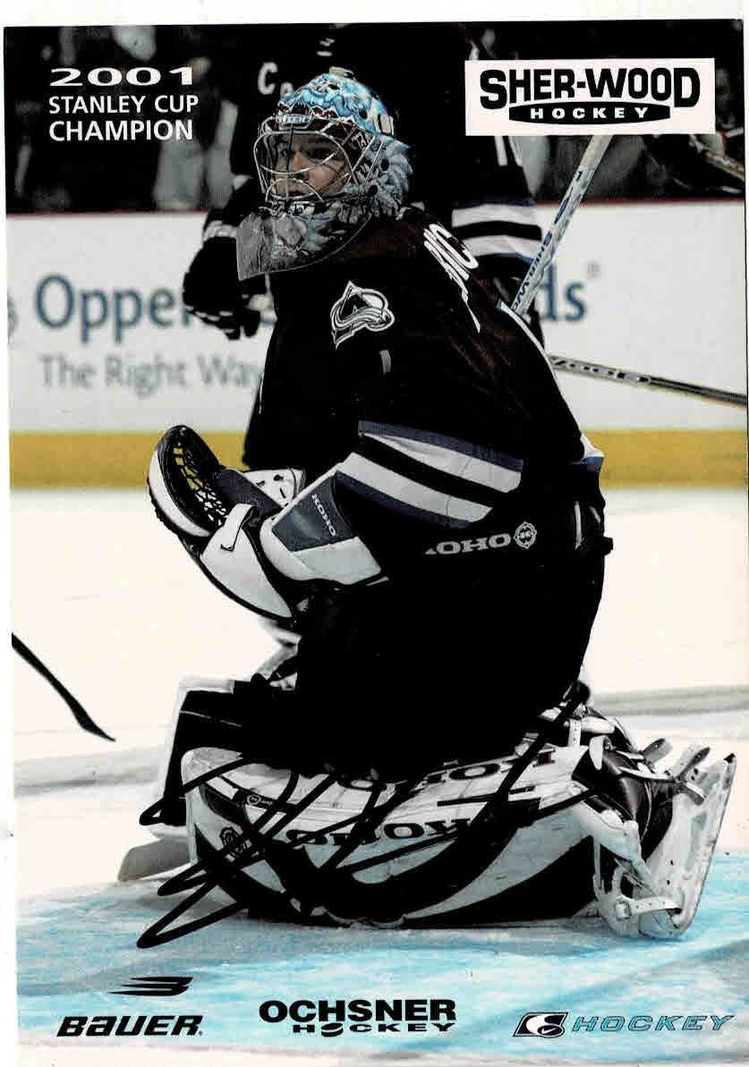 Autografi: David Aebischer  Orginalautogramm 2001 Stanley Cup Champion – Usato da Sulz AG venduto da Oberdanne8