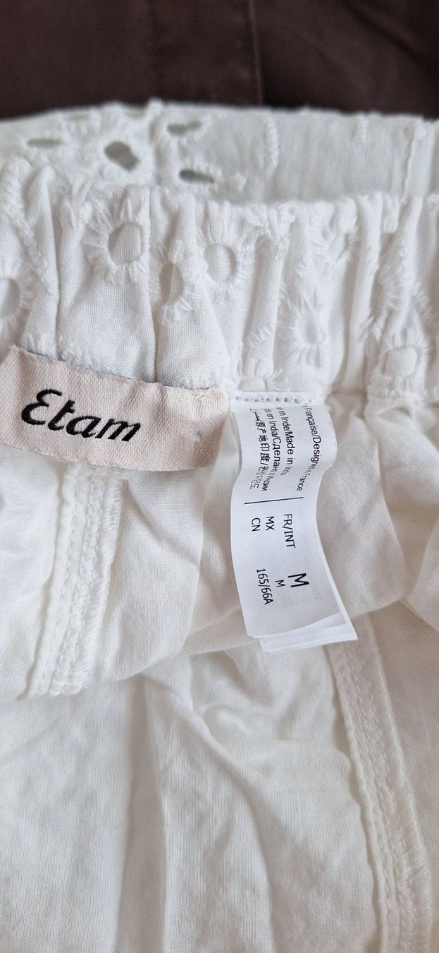 Etam Pantaloni: pantalon d'été ajouré écru – Nuovo e nell'imballaggio originale da Lussery-Villars venduto da pousinete02 3