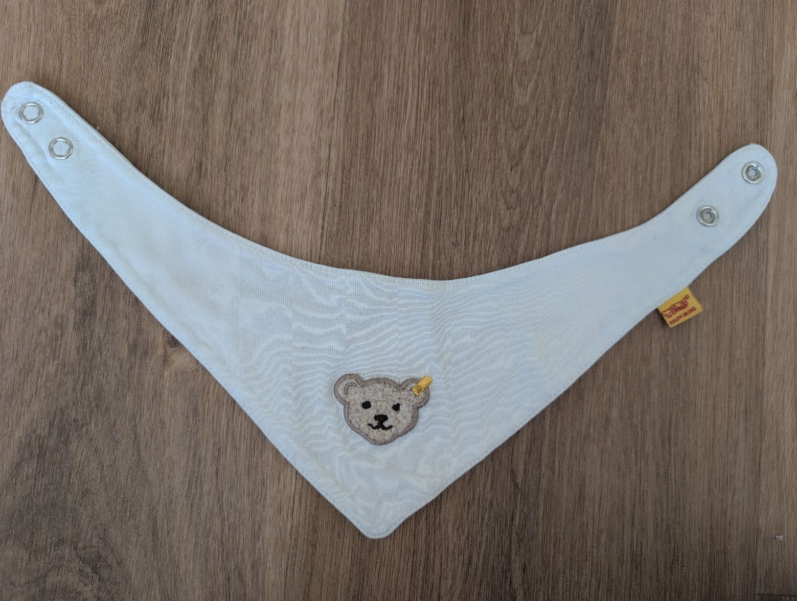Steiff Pasti del neonato: Steiff Baby Halstuch mit Bärchen-Motiv – Usato da Dübendorf venduto da SomeEnd
