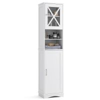 Badezimmerschrank schmal Hochschrank - 40x30x170,5cm - WEISS