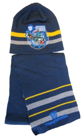 Transformers Mütze und Schal Set für Kinder Dunkelblau 52