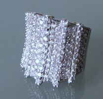 Vintage 1970er Jahre Silber 925 Pavé Fingerring Gr. 57