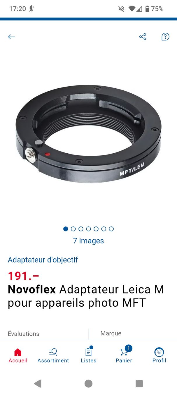 Adattatori foto: novoflex Leica-M to MFT adapter – Usato da Ardon venduto da Ammstein 2