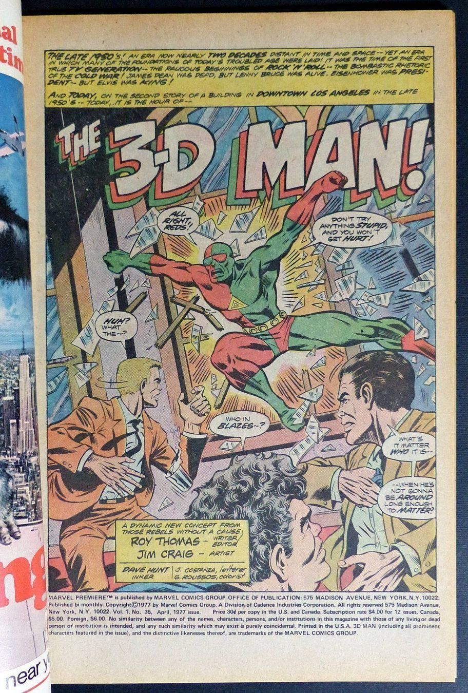Fumetti: MARVEL PREMIERE 35-36  🔑 KEY ISSUE 3-D MAN 1ST APP.  1977 – Usato da Lugano venduto da YouWantUS 3