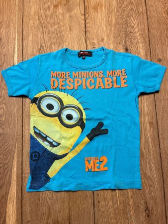 Kinder T-Shirt Minion Grösse 116/6Y blau, bedruckt