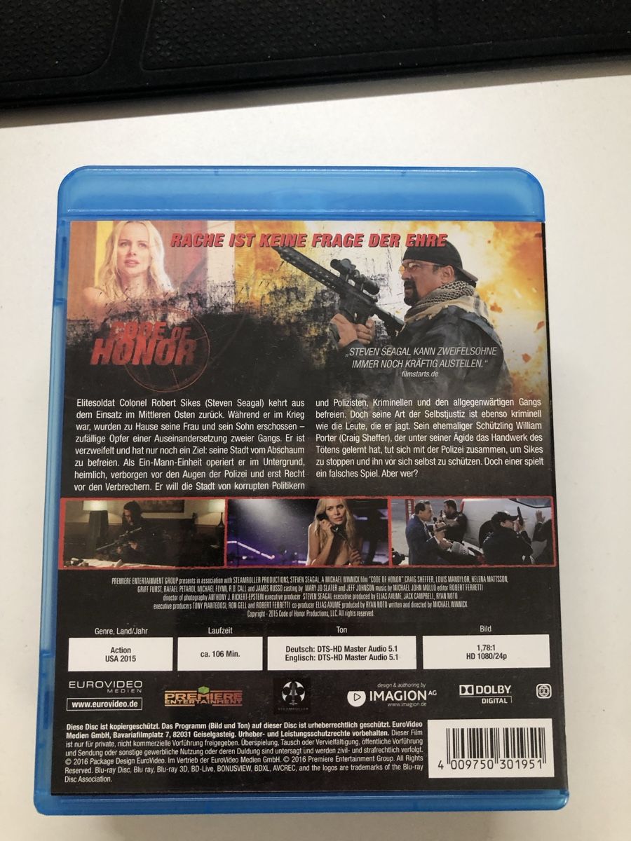 Tutti i DVDs: Code of Honour - Blu-Ray - Zustand Gut – Usato da Stein AG venduto da isi_R35 1