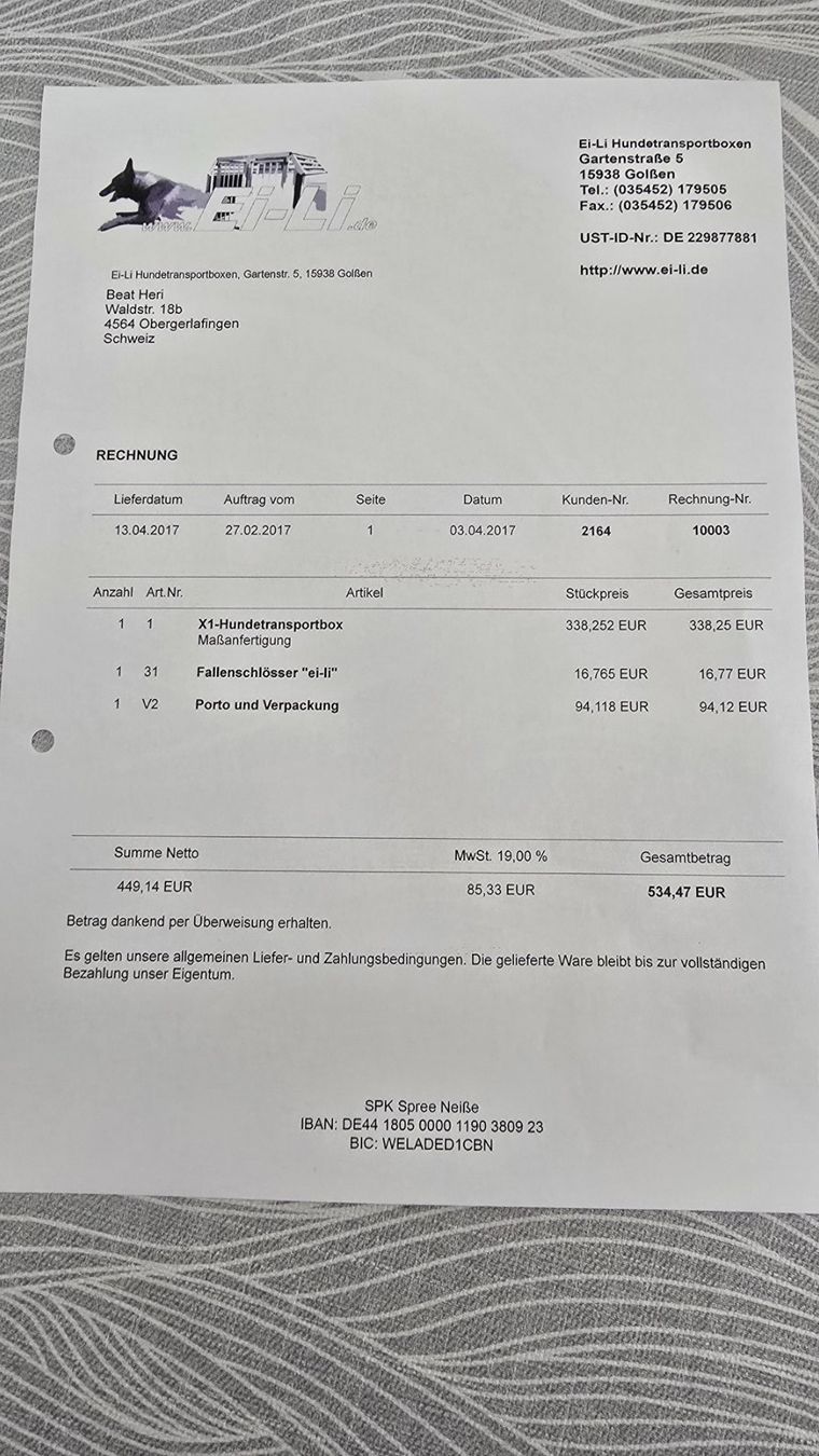 Gabbie, trasporto & Sicurezza: Hundetransportbox Aluminium – Usato da Obergerlafingen venduto da Beat031 8