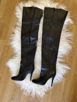 Overknee Stiefel Leder schwarz Grösse 37.5 