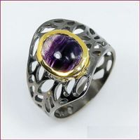 ♛ Künstlerschmuck Fluorit 925 Silberring