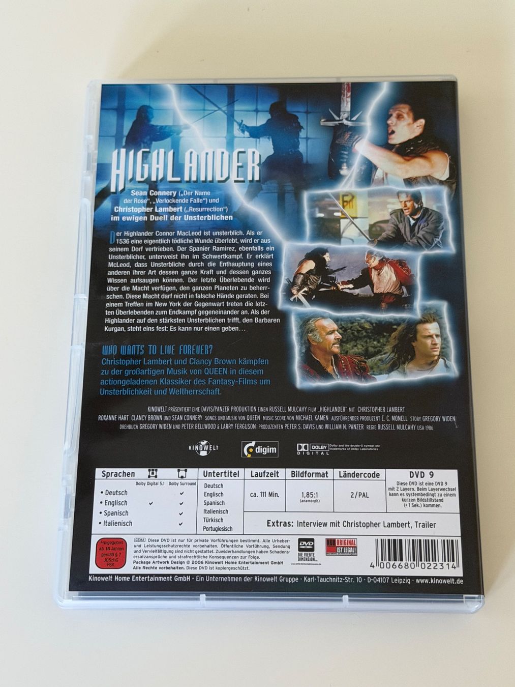Tutti i DVDs: Highlander - Es kann nur einen geben DVD – Nuovo (secondo la descrizione) da Altstätten SG venduto da sheamus 1