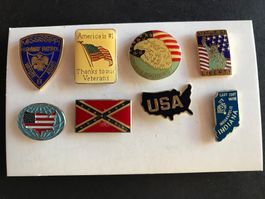 Pin Pins AMERIKA-Motive USA High Patrol Liberty +5 = 8 Stk