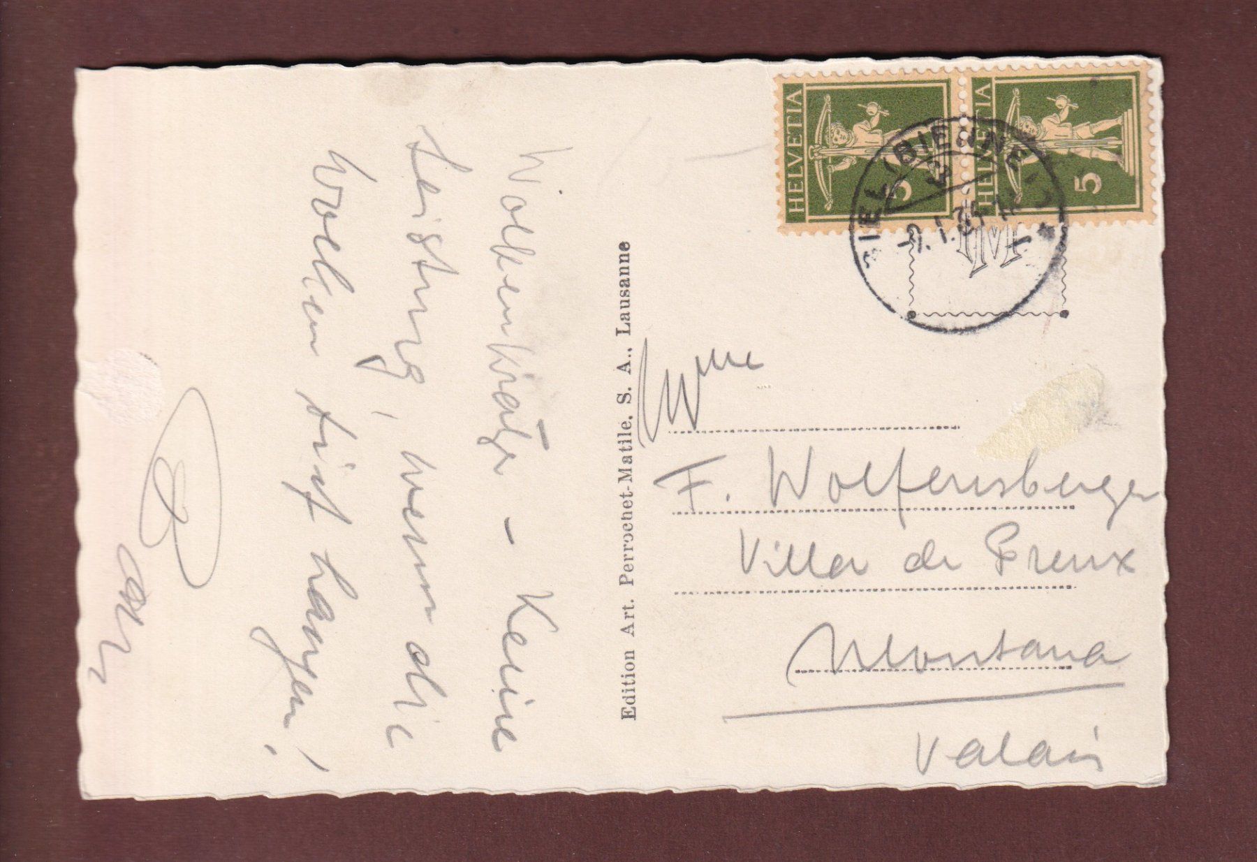 Cartoline postali: LAUSANNE - Tour Bel-Air - 1924 – Usato da Pully venduto da nicecards 1