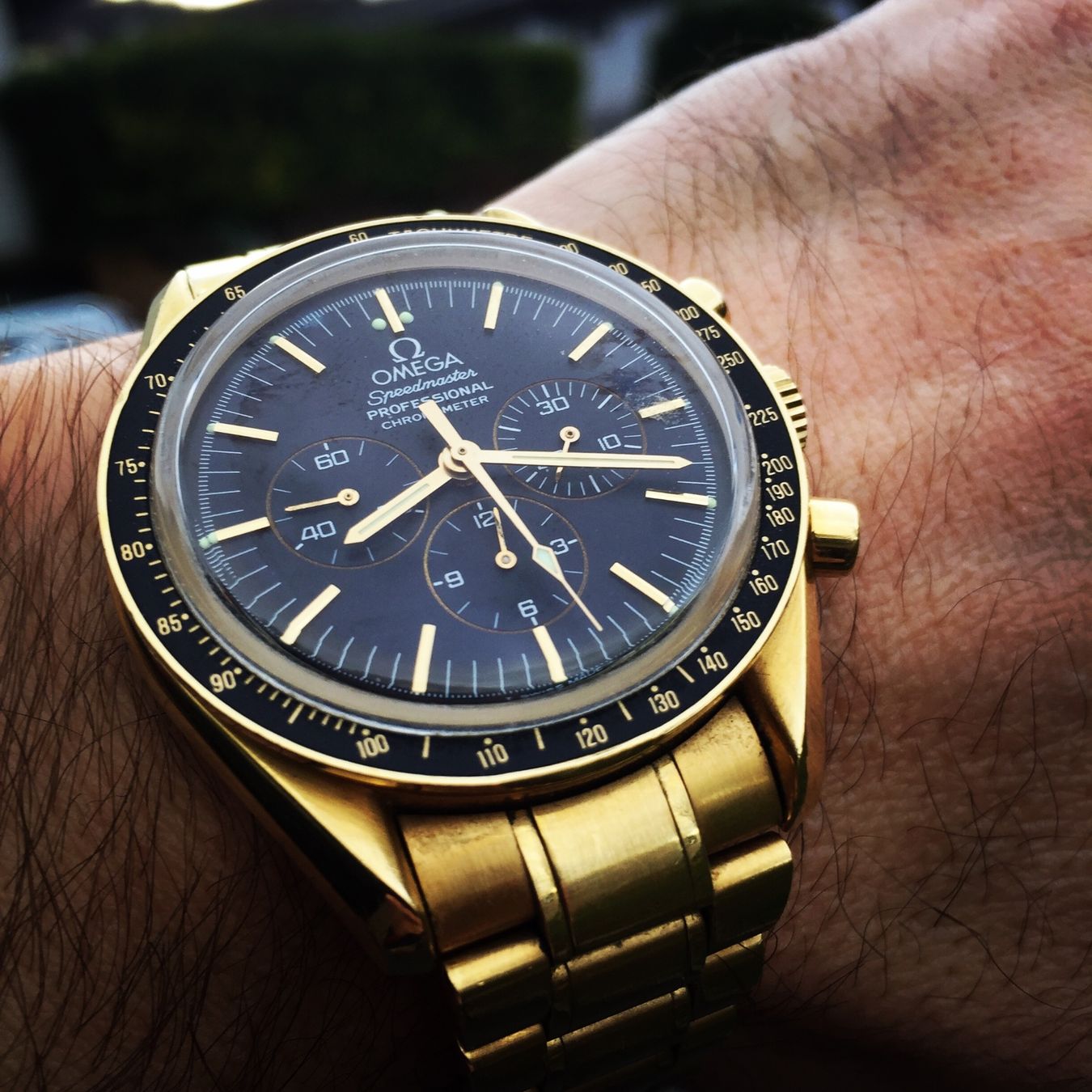 Omega Orologi: Omega Speedmaster Professional 18k Gold 250 Stk Chronometer – Usato da Itingen venduto da bubibu 2