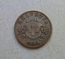 ++ 20 Rappen 1858, gute Erhaltung