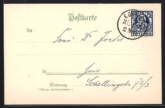 Cartoline postali: München, Private Stadtpost, Theatinerki – Usato da Berlin venduto da bartko-reher