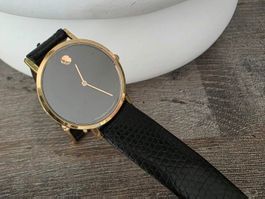 Montre Zenith quartz cadran noir bracelet cuir très bon état