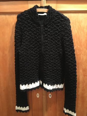 Jacke, gerippt / mit weissem Rand