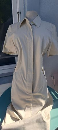 💎AKRIS Luxus Midi kleid Beige Gr. 42  Top Zustand💎 