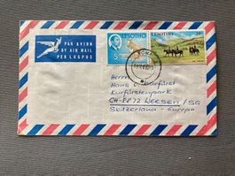 Briefumschlag Lesotho mit Marke und Stempel Luftpost