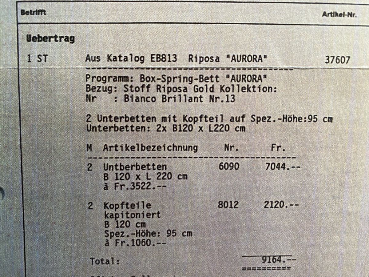 Pfister Letti: Pfister Box Spring Bett Aurora – Nuovo (secondo la descrizione) da Rorschach venduto da lvi_p29s 8