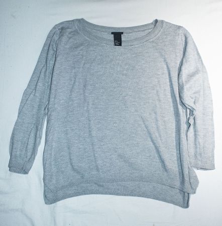 Bauwollpullover Strickpullover Damen dünn/leicht grau Gr. M