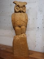 Handgeschnitzte Eule aus Lindenholz, Dekoration, 54 cm hoch