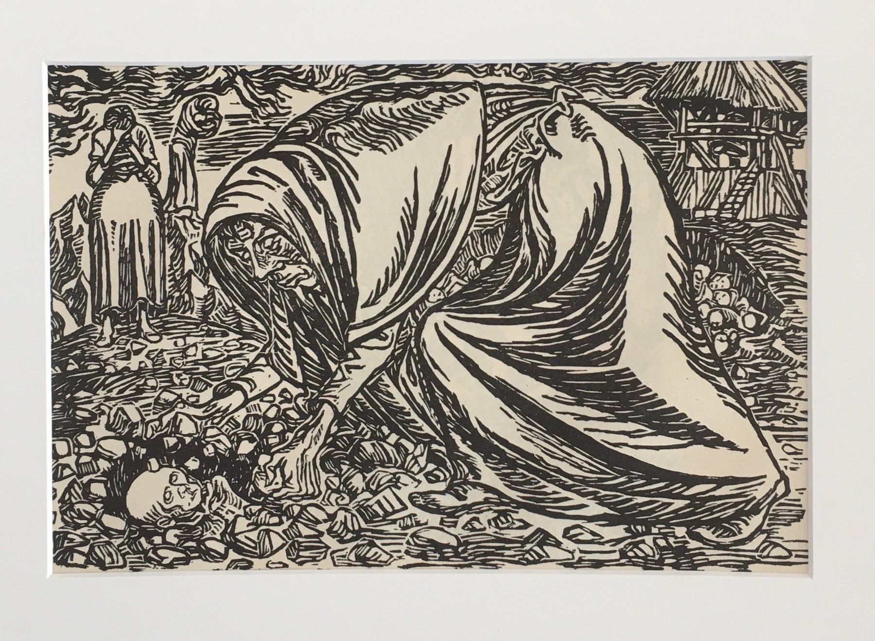 Xilografie: Ernst Barlach  "Männer an Gräbern"  und   "Der Kindertod" – Usato da Nennigkofen venduto da juhit 1