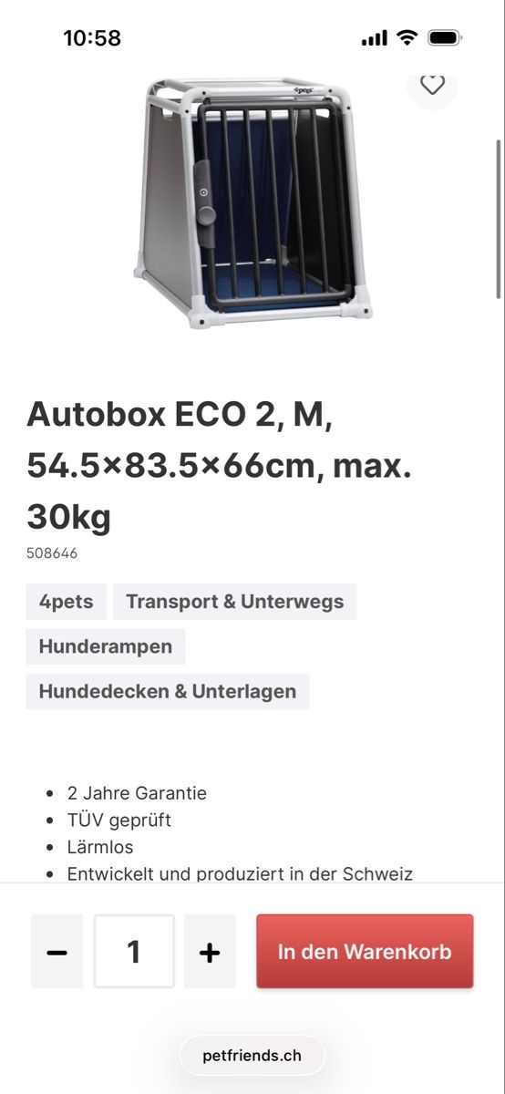 4pets Gabbie, trasporto & Sicurezza: Autobox für Hunde – Nuovo (secondo la descrizione) da Wallisellen venduto da Rollotti 1