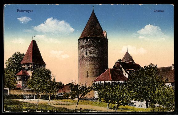 Ansichtskarten: AK Estavayer, Teilansicht mit Turm – Gebraucht aus Berlin von bartko-reher