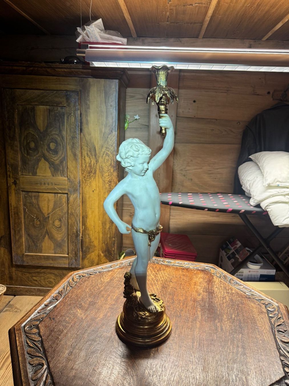Portacandele: Kerzenhalter Putto Figur antik Stil – Usato da Willisau venduto da Marbu71 1